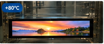 Bar LCD working at +70°C high temperature