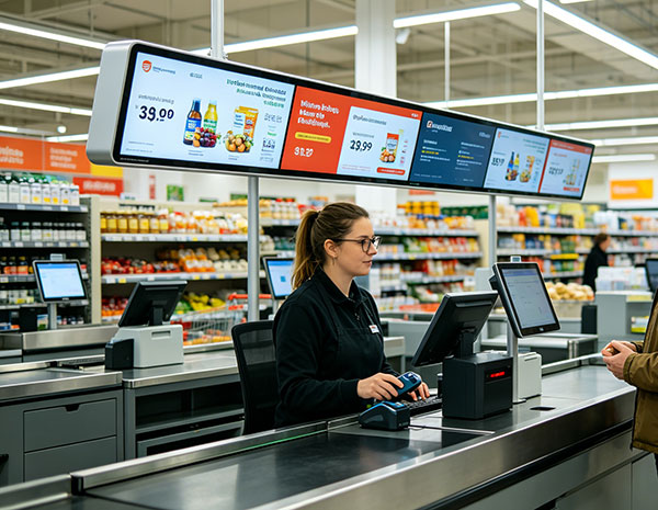 Ultra wide Bar Display Technology for Supermarket Checkout Applications