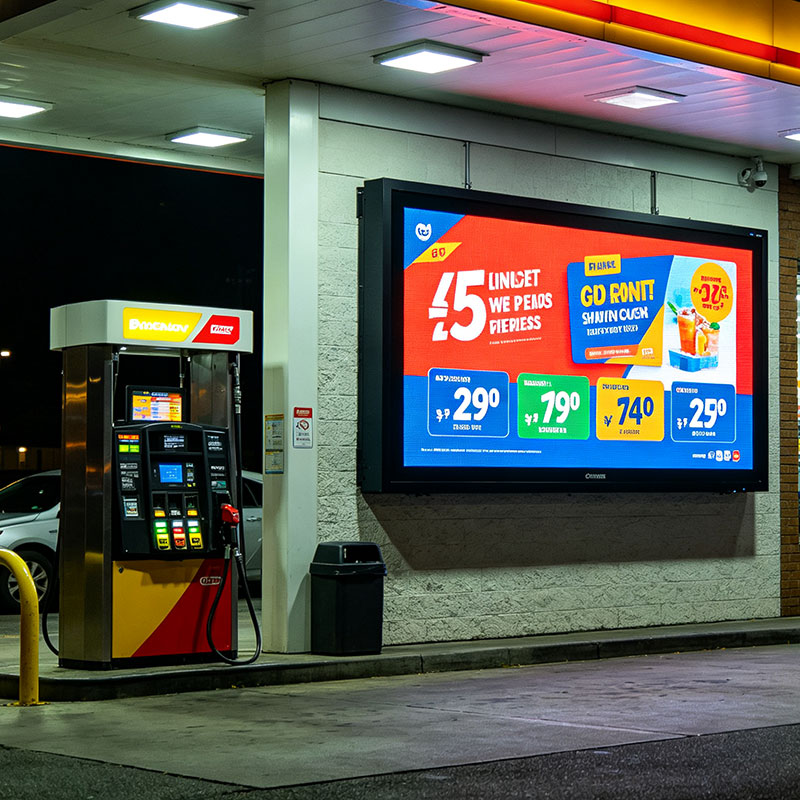 65 Inch Wall Mounted Gas Station Digital LCD Display