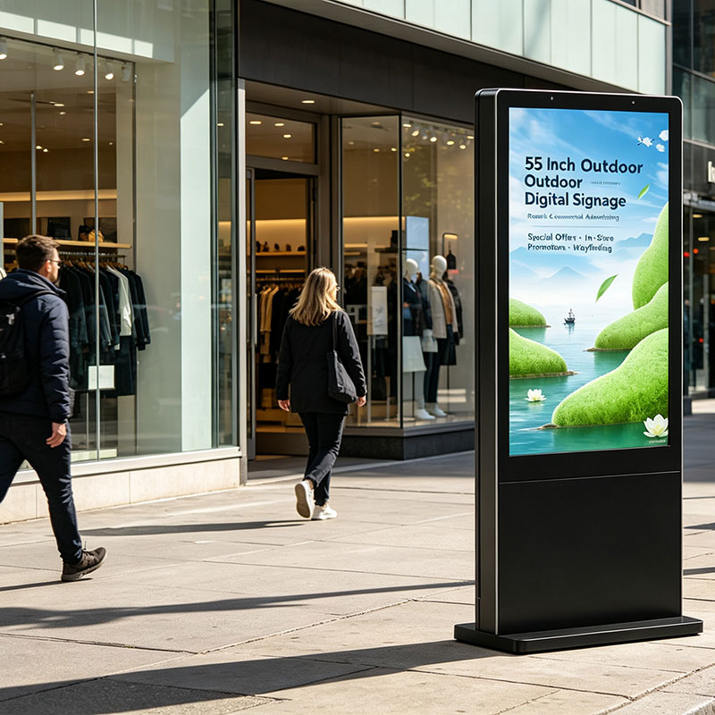 55 Inch Outdoor Digital Signage Totem for Retail & Commercial Advertising