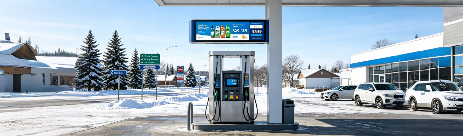 Stretched Bar LCD Display Solution for Outdoor Fuel Pump Terminals