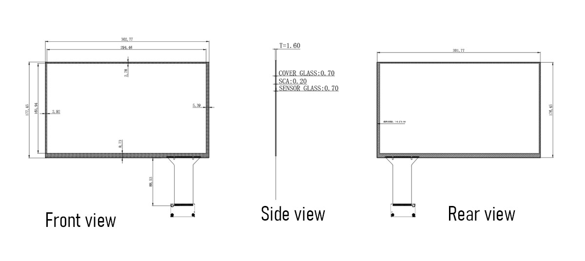 13.3 inch touch screen