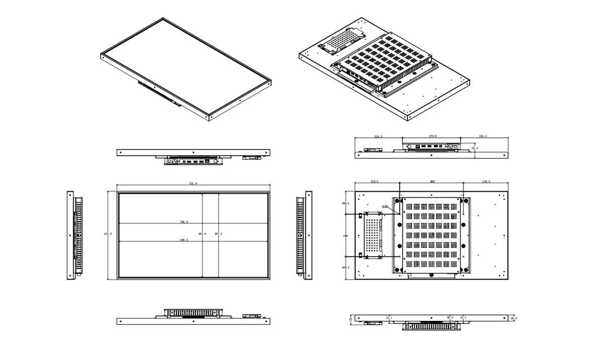 32-inch-open-frame-display External Dimensions